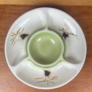 Vintage mid century starburst Lane & Co California pottery relish/serving tray